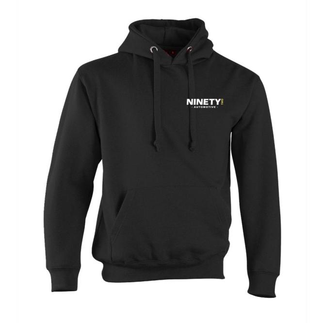 Black hoodie with Ninety2 Automotive logo over the left chest